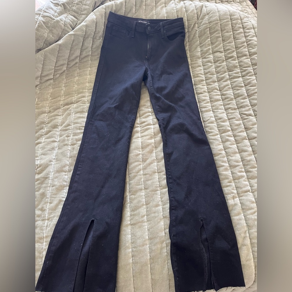 Just black denim flare split size 27